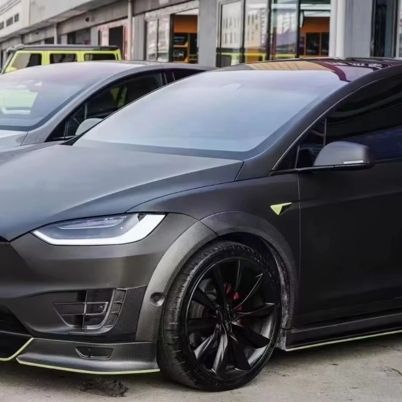 Used for  Model X Modification TOPCAR Style Carbon Fiber Wheel Arch Mudguard Wide Body External Packaging Body Kit